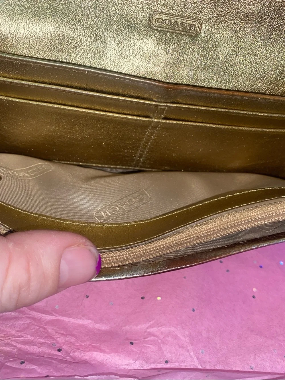Coach Brown Signature Canvas Continental Wallet